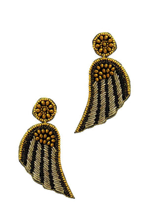 Gold Fashion Modern Wing Patch Drop Earring