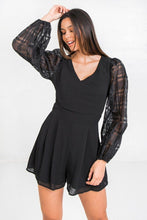Black V-Neckline Solid Romper