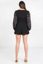 Black V-Neckline Solid Romper