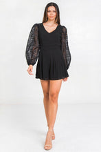 Black V-Neckline Solid Romper