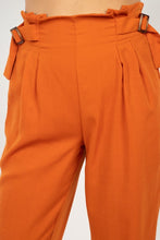 Orange High Waist Paperbag Wide Leg Pants