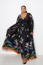 Black Multi Tropical Print Maxi Dress