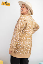 Camel Leopard Printed Terry Knit Dress