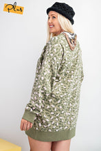 Faded Sage Leopard Printed Terry Knit Dress