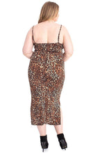 Leopard Print Plus Size Cardigan & Dress Set