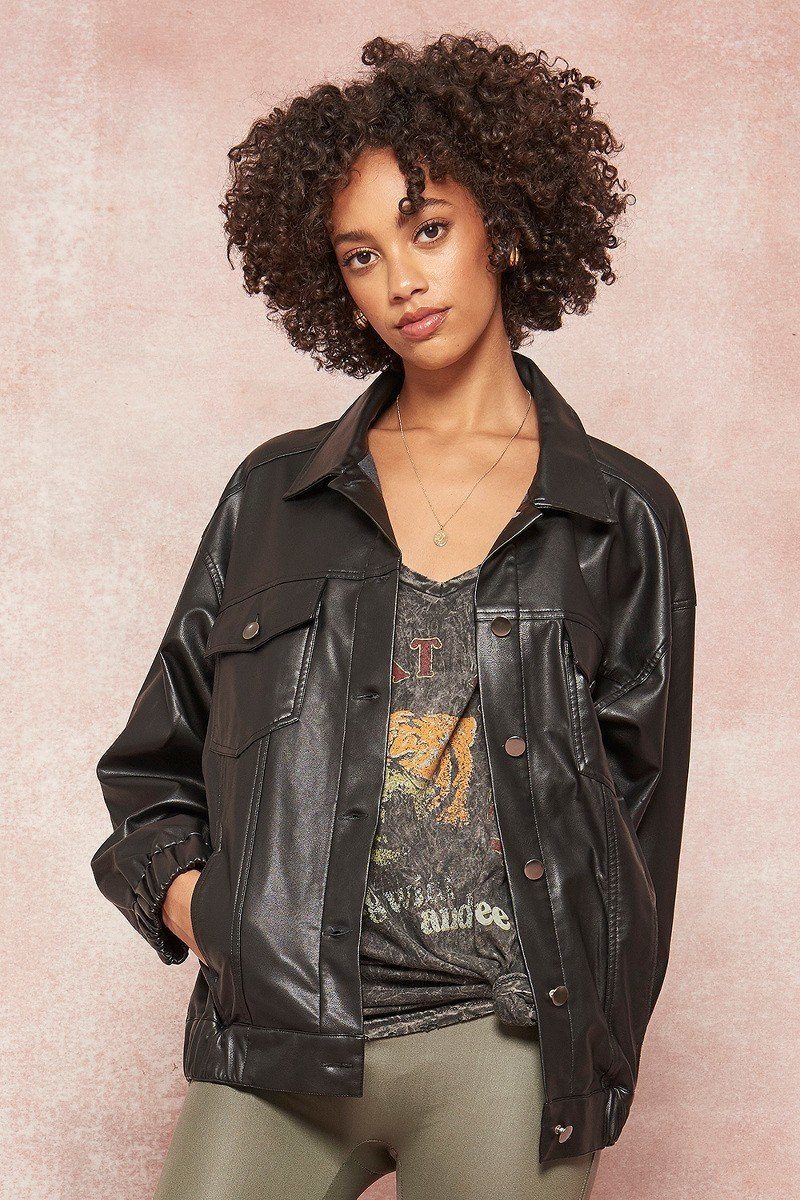 Black Faux Leather Jacket