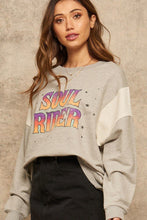 Heather Grey A French Terry Knit Graphic Sweatshirt