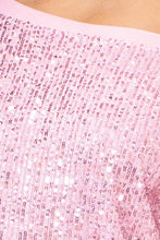Blush Sequin Wide Neck Boxy Mini Dress