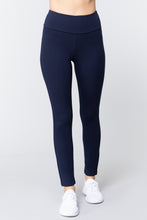 Navy Women's Waist Band Long Ponte Pants