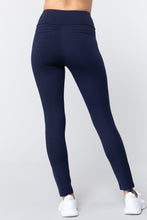 Navy Women's Waist Band Long Ponte Pants