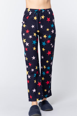 Navy Star Print 100% Cotton Women's Pajama