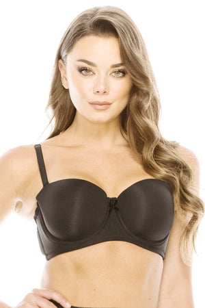Black Women's Push Up Bra with Underwire Cups