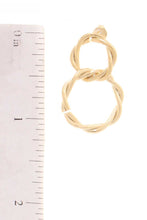 Gld Secret Box Double Twist Metal Dangle Stud Earring