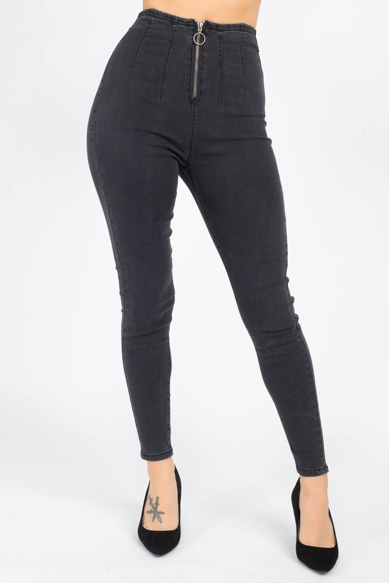 Grey High Waist Denim Jeans