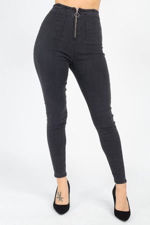 Grey High Waist Denim Jeans