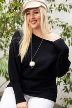 Black Round Neck Long Sleeve Solid Sweater