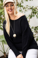 Black Round Neck Long Sleeve Solid Sweater