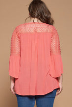 Coral Solid Woven Babydoll Women's Blouse