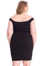 Black Glittered Off Shoulder Mini Dress