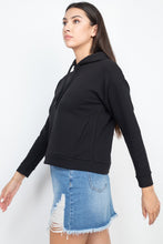 Black Self-tie Drawstrings Women's Hoodie