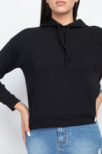 Black Self-tie Drawstrings Women's Hoodie