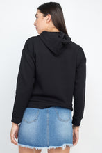Black Self-tie Drawstrings Women's Hoodie