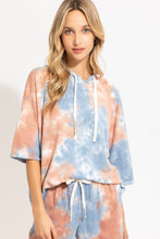 Blue Knit Tie Dye Hoodie