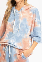 Blue Knit Tie Dye Hoodie