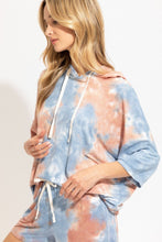 Blue Knit Tie Dye Hoodie