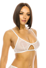 White Adjustable Strap Lace Triangle Women's Bralette