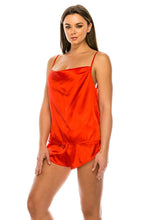 Barbados Cherry Satin Pj Women's Short Set