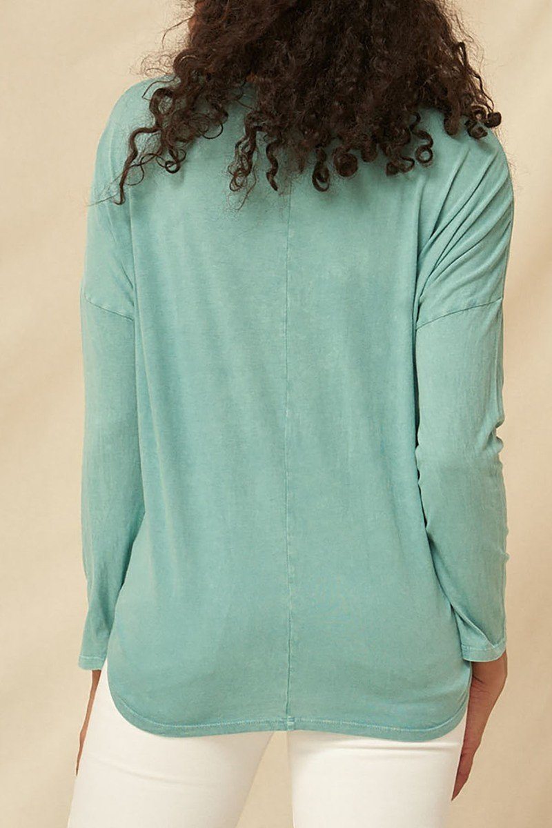 Jade Mineral Washed Knit Top