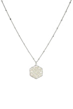 Gold Fashion Pearl Wraps Hexagon Pendant Necklace