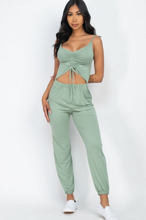 Green Bay Women's Front Adjustable String Cami Casual Jumpsuit