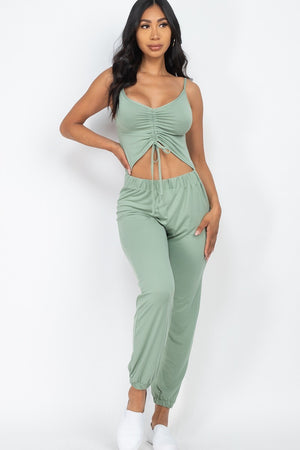 Green Bay Women's Front Adjustable String Cami Casual Jumpsuit
