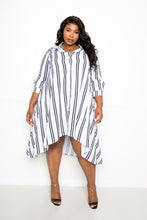 Black Stripe Shirt Women's Dress