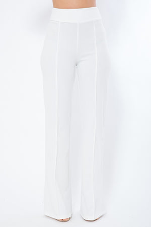 White Women's Perfect Fit Flared Design Solid Pants