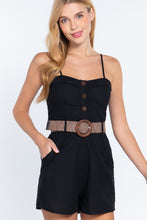 Black Sweetheart Neck Belted Romper
