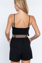 Black Sweetheart Neck Belted Romper