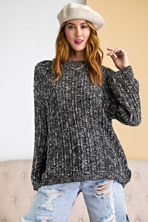 Grey Textured Knitted Sweater