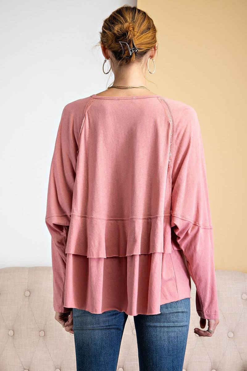 Pink Lace Detailing Tunic