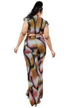 Mauve Plus Knitted Color Painting 2 Piece Women's Pants Set