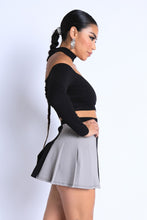 Black Choker Off-shoulder Women's Top Set